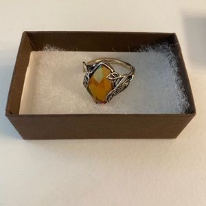 Silpada Amber ring medieval bohemian